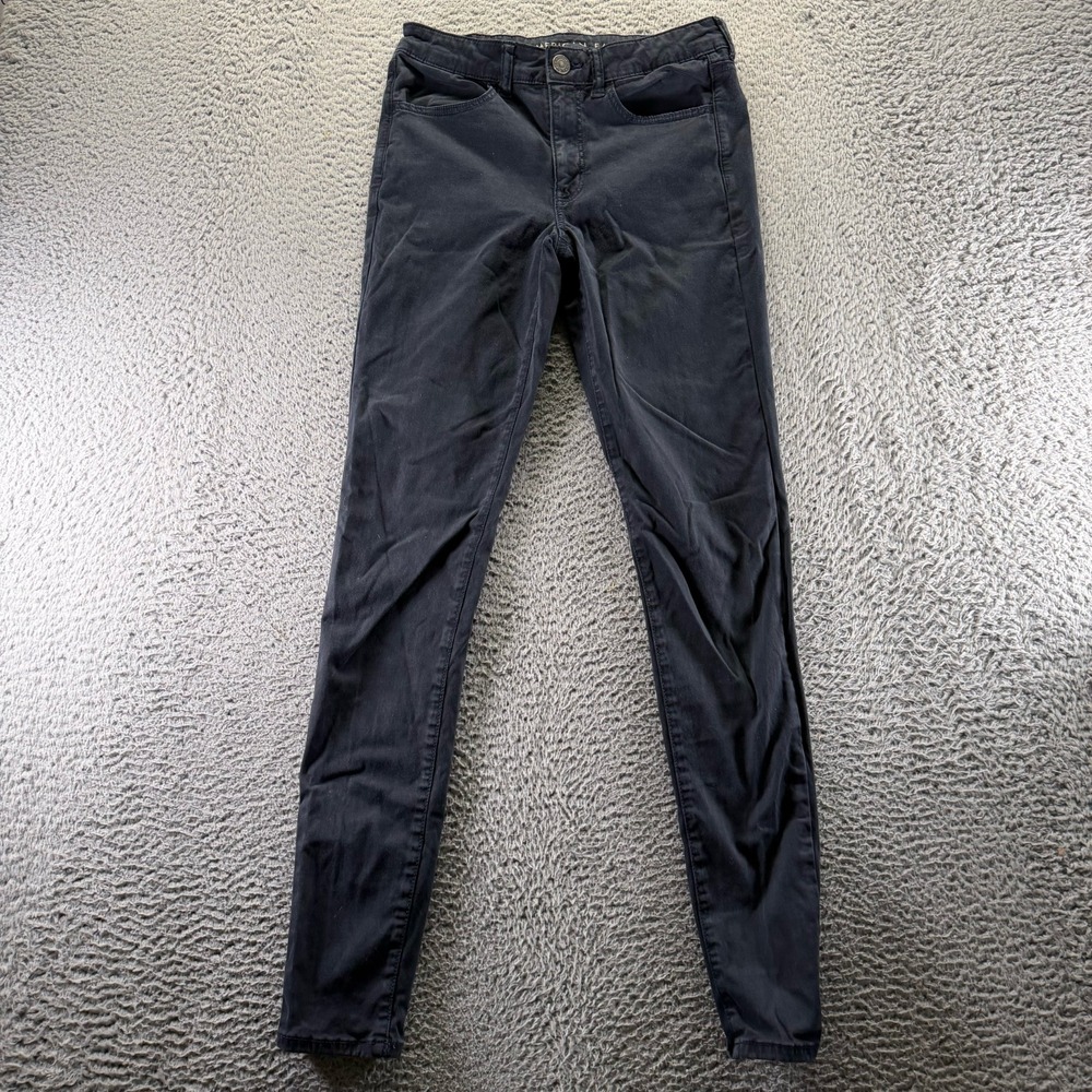 American Eagle Outfitters Jeans Womens‎ 6 Black Cotton Denim Jegging Stretch